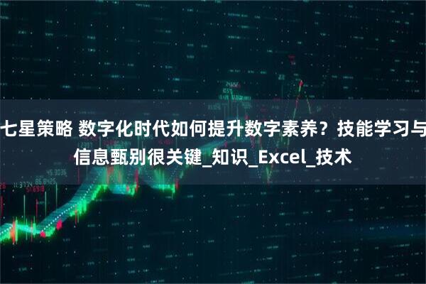 七星策略 数字化时代如何提升数字素养？技能学习与信息甄别很关键_知识_Excel_技术